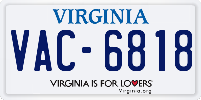 VA license plate VAC6818