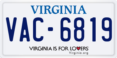 VA license plate VAC6819