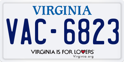 VA license plate VAC6823