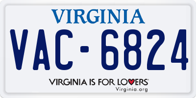 VA license plate VAC6824