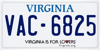 VA license plate VAC6825