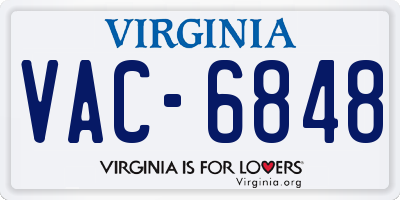 VA license plate VAC6848