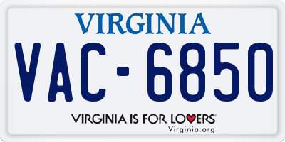 VA license plate VAC6850