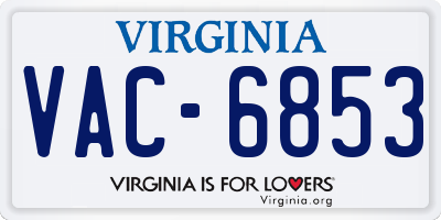 VA license plate VAC6853