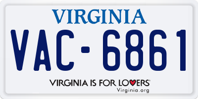 VA license plate VAC6861