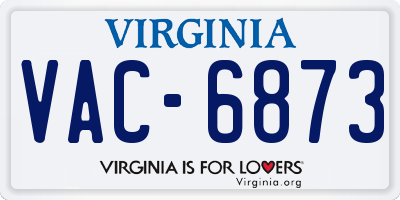 VA license plate VAC6873