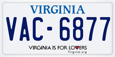 VA license plate VAC6877