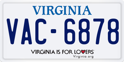 VA license plate VAC6878