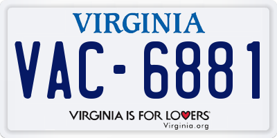 VA license plate VAC6881