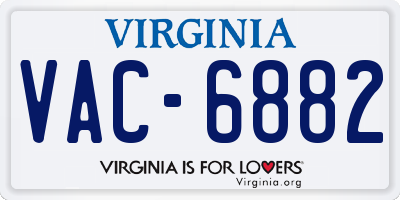 VA license plate VAC6882