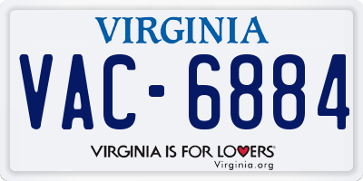 VA license plate VAC6884