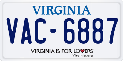 VA license plate VAC6887