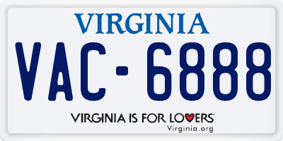 VA license plate VAC6888