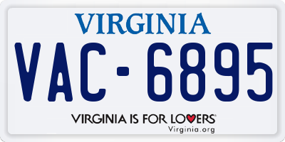 VA license plate VAC6895