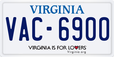 VA license plate VAC6900