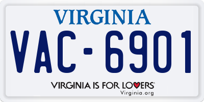 VA license plate VAC6901