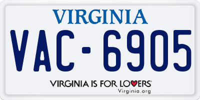 VA license plate VAC6905