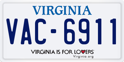 VA license plate VAC6911