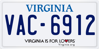 VA license plate VAC6912