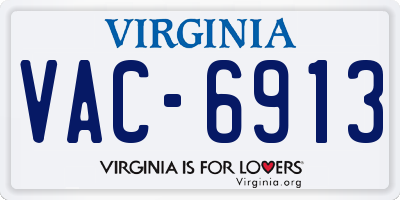 VA license plate VAC6913