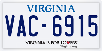 VA license plate VAC6915