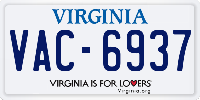 VA license plate VAC6937