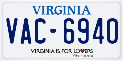 VA license plate VAC6940