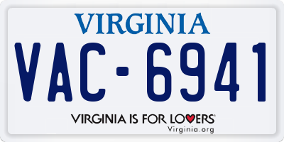 VA license plate VAC6941