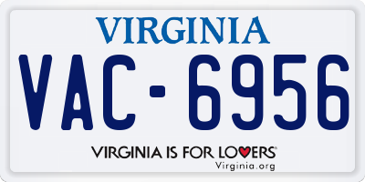 VA license plate VAC6956