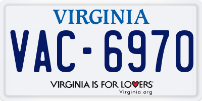 VA license plate VAC6970