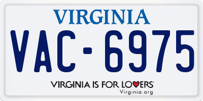 VA license plate VAC6975