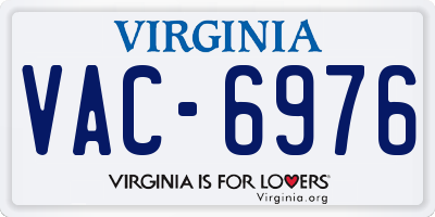 VA license plate VAC6976