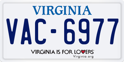 VA license plate VAC6977