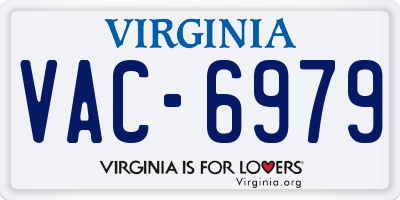 VA license plate VAC6979