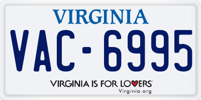 VA license plate VAC6995