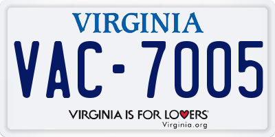 VA license plate VAC7005