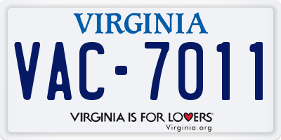 VA license plate VAC7011