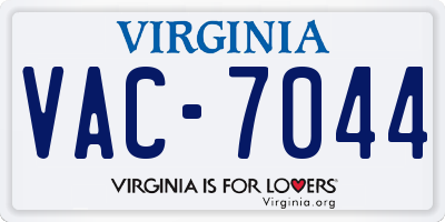 VA license plate VAC7044