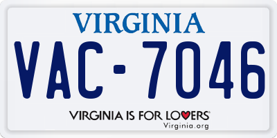 VA license plate VAC7046