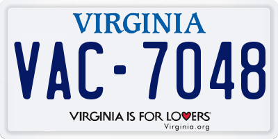 VA license plate VAC7048