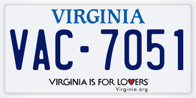 VA license plate VAC7051