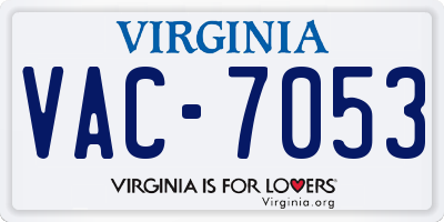 VA license plate VAC7053