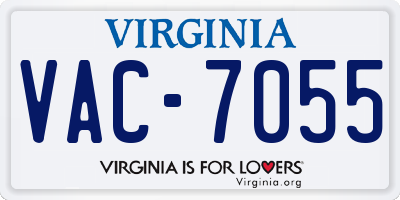 VA license plate VAC7055