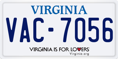 VA license plate VAC7056