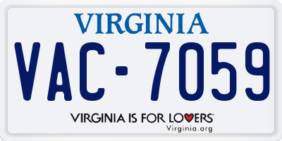 VA license plate VAC7059