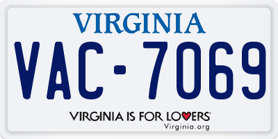 VA license plate VAC7069