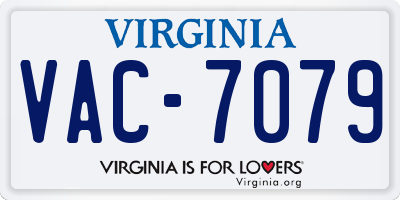 VA license plate VAC7079