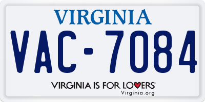 VA license plate VAC7084