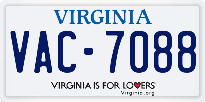 VA license plate VAC7088