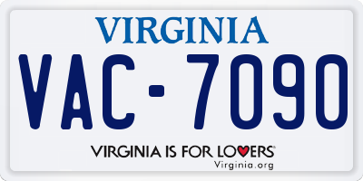 VA license plate VAC7090